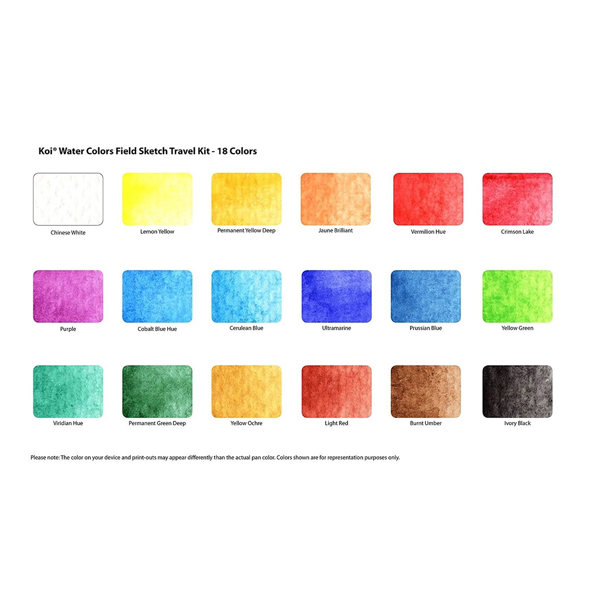 Koi Water Color Field Sketch Travel Kit - 24 Color Set