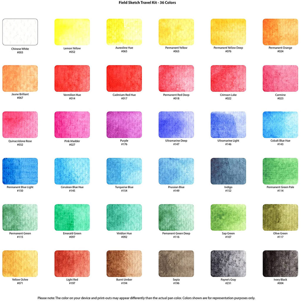 Koi Watercolors Pocket Field Sketch 36 Color The Ink Stone