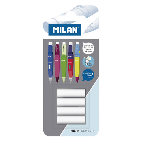 Milan Mechanical Pencil Eraser Refill 4pk