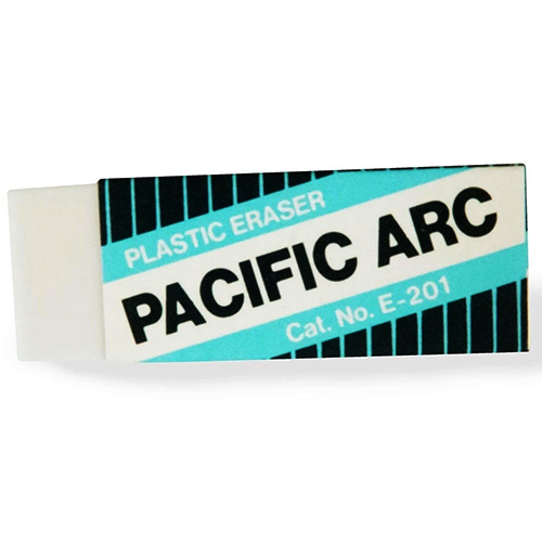 Pacific Arc White Plastic Eraser