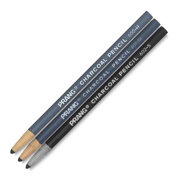 Black 1 Medium and 1 Soft Set of 2 Charcoal Pencils 60300 PRANG Artist Charcoal Pencil Sets 