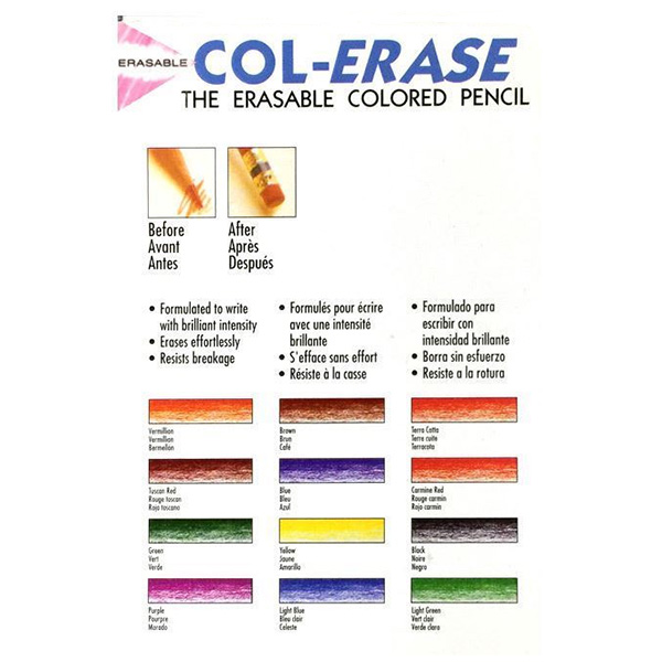 COL-ERASE PENCIL 12 COLOR SET Art Department LLC