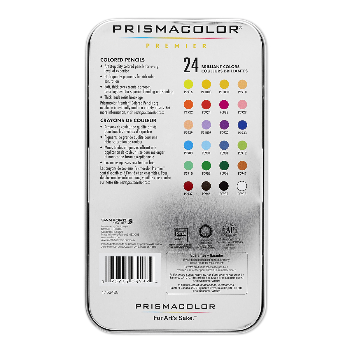 Sanford Prismacolor Colored Pencil PC938 White 