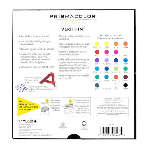 Prismacolor Premier Verithin Colored Pencils 24 Set