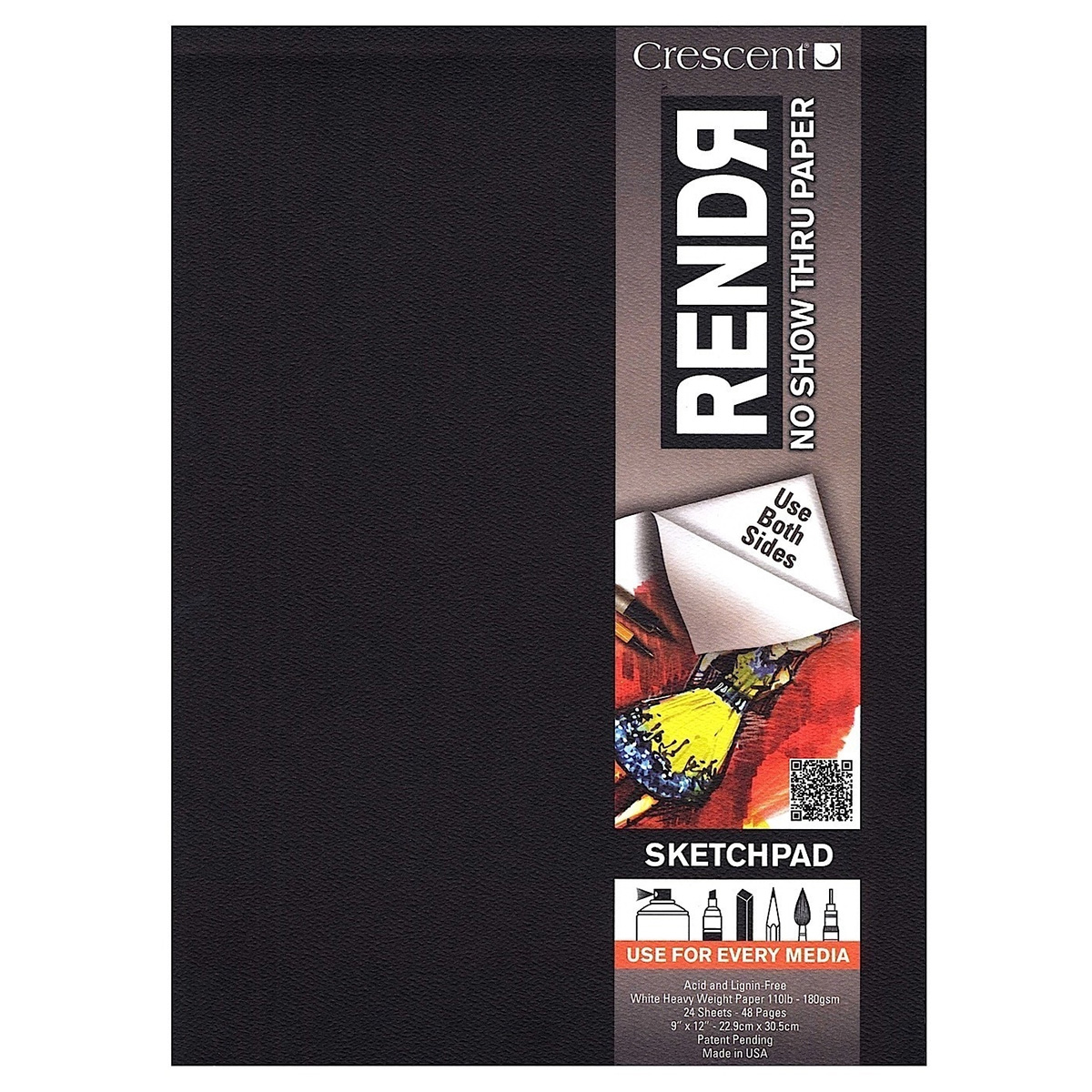  Crescent Cardboard Co RENDR No Show Thru Drawing Pad, 9-Inch by  12-Inch, 24 Sheets : Arts, Crafts & Sewing