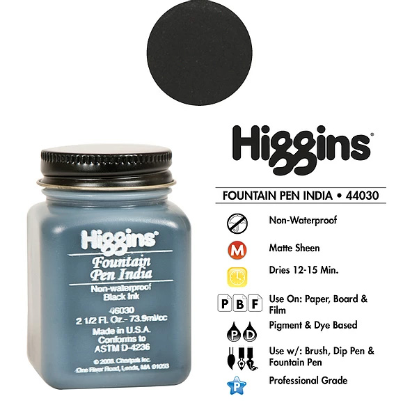 are higgins india ink pens waterproof