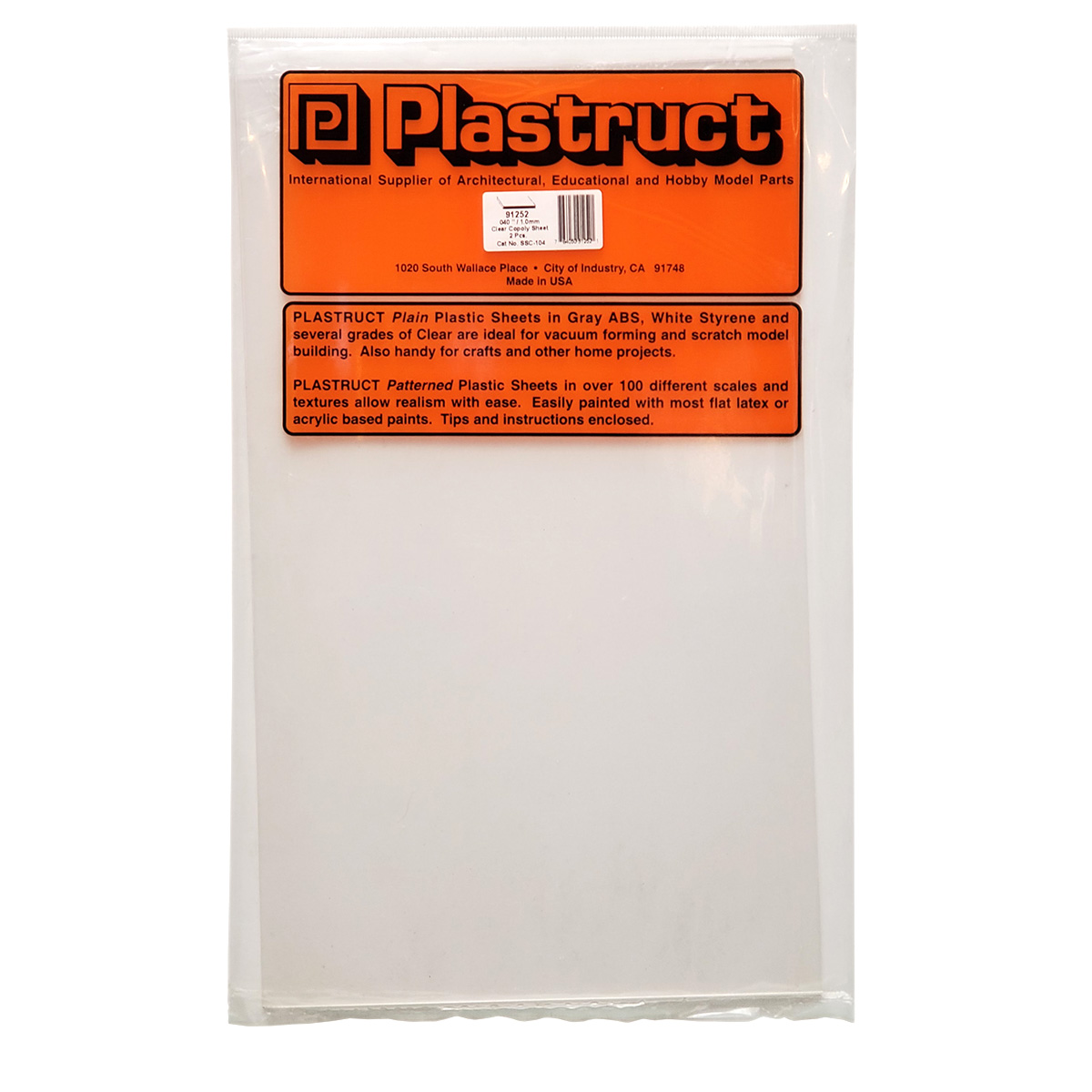 Plastruct Clear Plastic Sheets (Pack of 2)