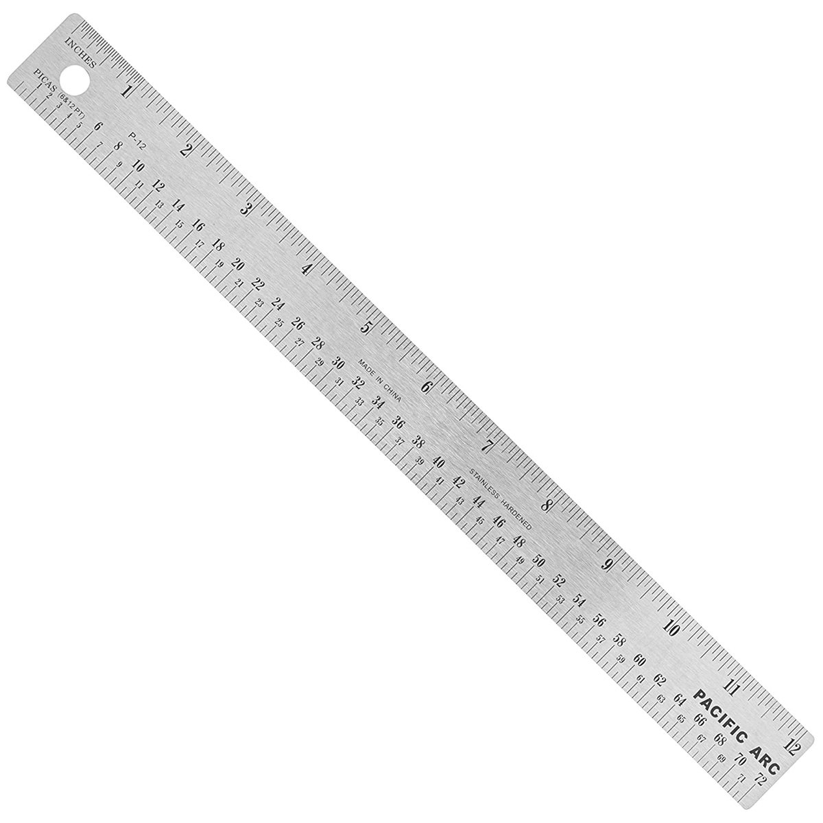 Inches and Agate Measurements Pacific Arc 24 inch Pica Pole Metal Ruler Stainless Steel Ruler for Drafting Points with Pica 